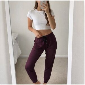 Zyia Active Plum Purple Jogger Sweatpants High Rise Drawstring‎ M
